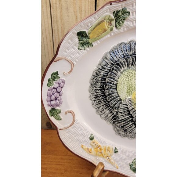 Vintage 1960's California Pottery Hand Painted Turkey Serving Platter - Picture 11 of 11